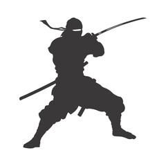 silhouette ninja black color only full body