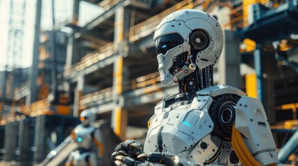 Fototapeta premium A robot and a man