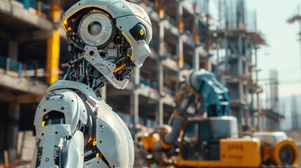 Fototapeta premium A robot and a man