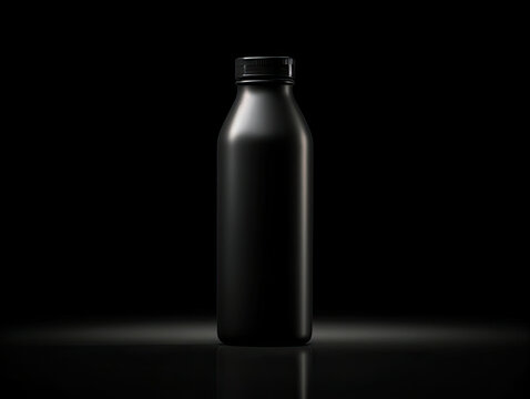 Black Bottle on Black Background