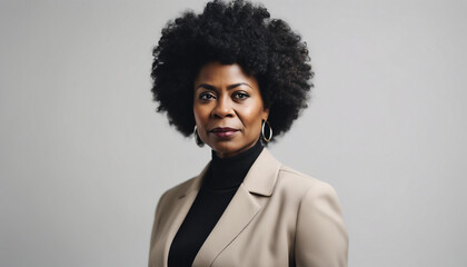 Obraz premium portrait of afro American women senator, isolated white background, copy space for text 