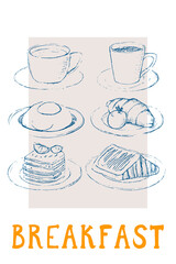 Breakfast vector illustration, Poster design