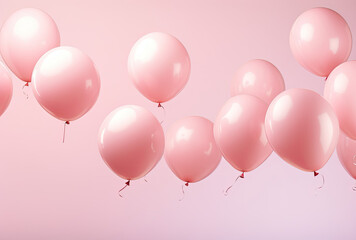 A Bunch of Pink Balloons Floating in the Air