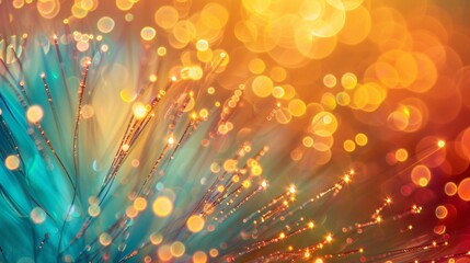 Fototapeta premium Abstract colorful fiber glass optics abstract lights background.