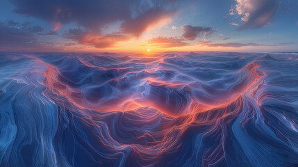 stormy ocean, antelope canyon textures made into waves,generative ai - obrazy, fototapety, plakaty