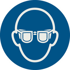 OBLIGATION SIGN PICTOGRAM, WEAR EYE PROTECTION ISO 7010 – M004, SVG