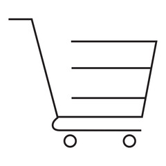 Shopping cart icon symbol. Flat shape trolley web store button. Online shop logo sign. Vector illustration image.