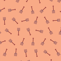 A cartoon vector icon illustration of Fork pattern depicting agriculture's tools object pattern concept