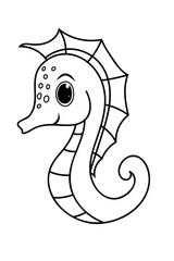 Coloring Book For Kids Features A Seahorse Page, Perfect For Little Ones To Color