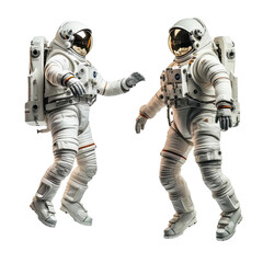  Illustration of Astronauts' Extravehicular Activities in Zero Gravity, isolated on transparent background. AI generated.