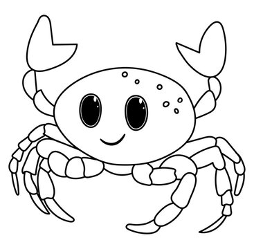 Crab Coloring Book For Children Is A Page Of Coloring For Preschoolers About The Sea World