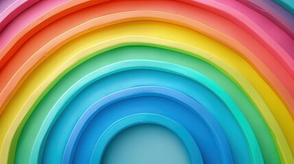 Enchanting Clay Rainbow Circle. Cute and Sweet Background with Kindergarten Vibes.