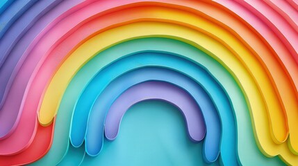 Enchanting Clay Rainbow Circle. Cute and Sweet Background with Kindergarten Vibes.