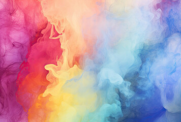 Fototapeta na wymiar Multicolored Cloud of Smoke on White Background