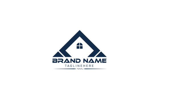 Modern home real estate logo template  building. House Abstract Real Estate Countryside Logo Design Template for Company. Building Vector Silhouette. key gold Colour