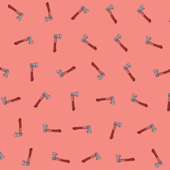 A cartoon vector icon patterns illustration of axe depicting agriculture's tools object icon concept