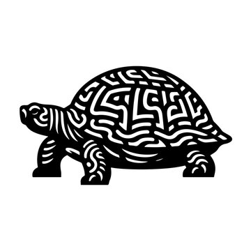 Eastern Box Turtle Vector Logo Art