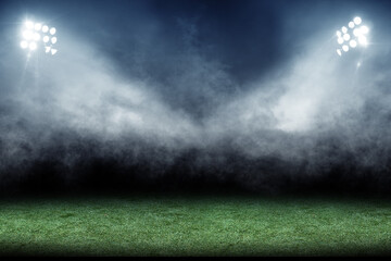 Sport field background under the spot lights  © arc4studio