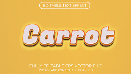 Obraz premium Carrot editable text effect. Editable text style effect
