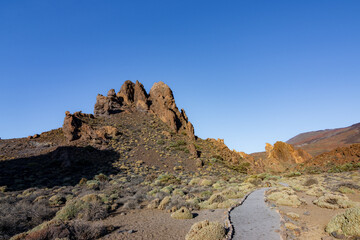 View of Teide mountain and surrounding area in Tenerife (Spain)