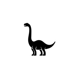 Dinosaur Standing Side Logo Monochrome Design Style