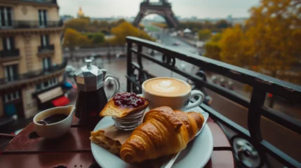 Crédence de cuisine en verre imprimé Paris Breakfast in Paris. 