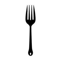 Fork Logo Monochrome Design Style