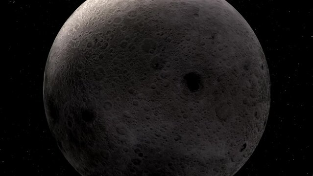 Moon globe view with star's moving. 