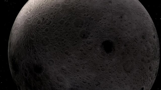 Moon globe view with star's moving. 