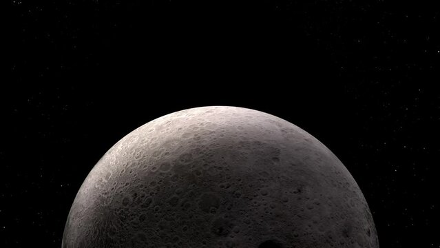 Moon globe view with star's moving. 