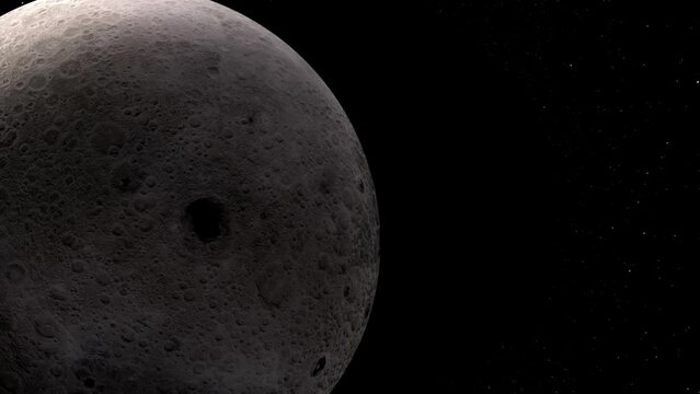 Moon globe view with star's moving. 
