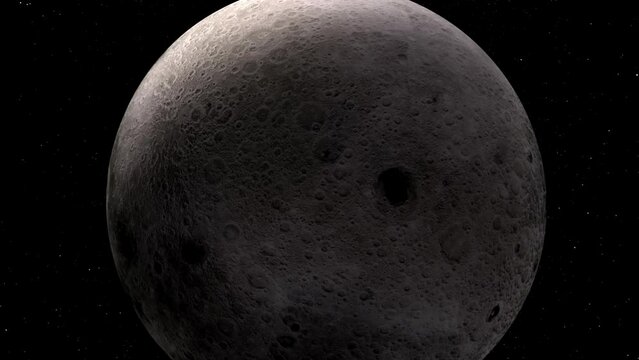 Moon globe view with star's moving. 