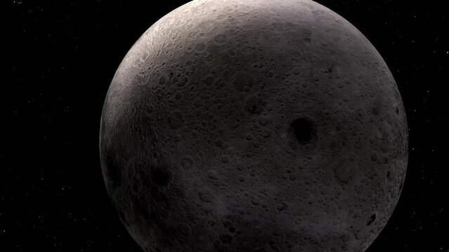 Moon globe view with star's moving. 