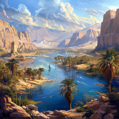 ancient egypt nile river landscape