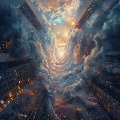 Dream within a dream depiction. Inception - obrazy, fototapety, plakaty