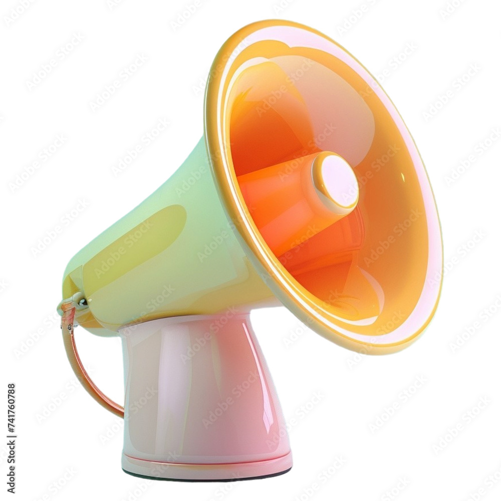 Wall mural 3d megaphone render isolated on transparent background