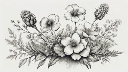 Fototapeta premium Coloring book with flowers