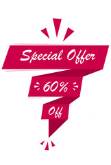 Special Offer with 60% off vector image, editable marketing offer image