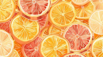 Foto op Plexiglas Vibrant orange slices background © Alexandra