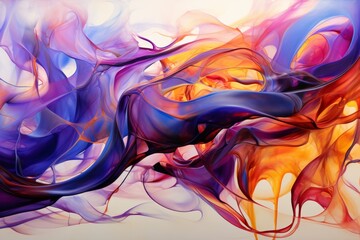 Obraz premium Abstract digital art depicting vibrant, colorful smoke with dynamic flow and artistic effect.