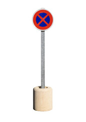 No stopping road sign isolated on the transparent background