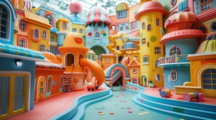 Clay-Crafted Fantasy: Exploring a Vibrant 3D Playground World for Children