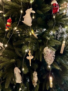 Christmas ballerina toy on the Christmas tree