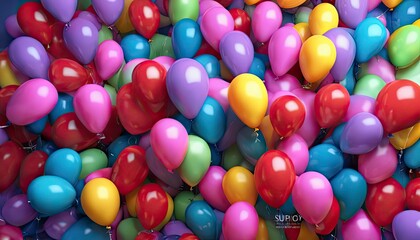 Fototapeta na wymiar colorful balloons in the air, colorful balloons background, colored balloon wallpaper, happy background