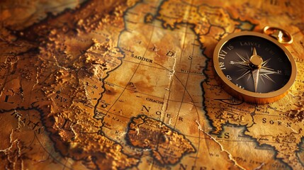 map background featuring a classic compass, evoking a sense of adventure