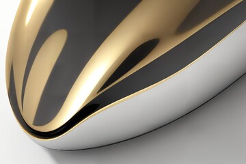 Obraz premium Abstract background with chrome and gold metal textured waves.