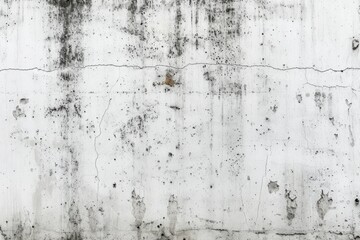 grunge texture of an old white wall with cracks and stains