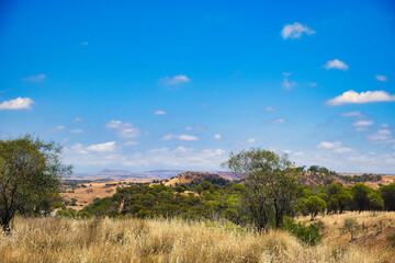 View of the hilly country in the area of Greater Geraldton, Western Australia, a transition zone...