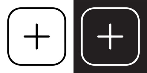 Add icon vector. Plus sign symbol in trendy flat style. Medical cross vector icon illustration isolated on white and black background