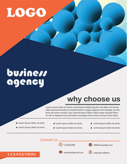 corporate Flyer designs, themes and templates with circle blue boll.